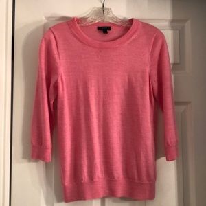 J.Crew pink sweater, 3/4 sleeves, size Small